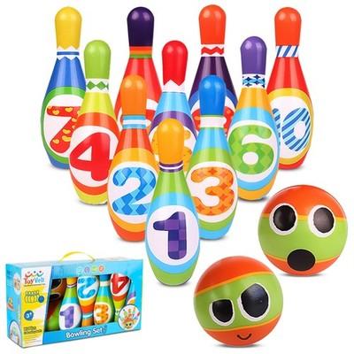 ToyVelt Kids Bowling Set - with 10 Bowling Pins & 2 Balls - Educational Early...