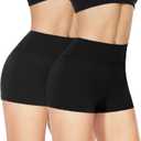 NexiEpoch 2 Pack Biker Shorts for Women - 3"Booty Volleyball High Waisted Black Spandex Shorts for Yoga Dance Workout S-M