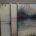 Large Framed Abstract Nature Landscape Wall Art for Living Room, 3 Piece Blue Watercolor Canvas Prints Paintings Artwork for Walls, Misty Lake Mountain Pictures for Hallway Office Wall Decor 24x36 In