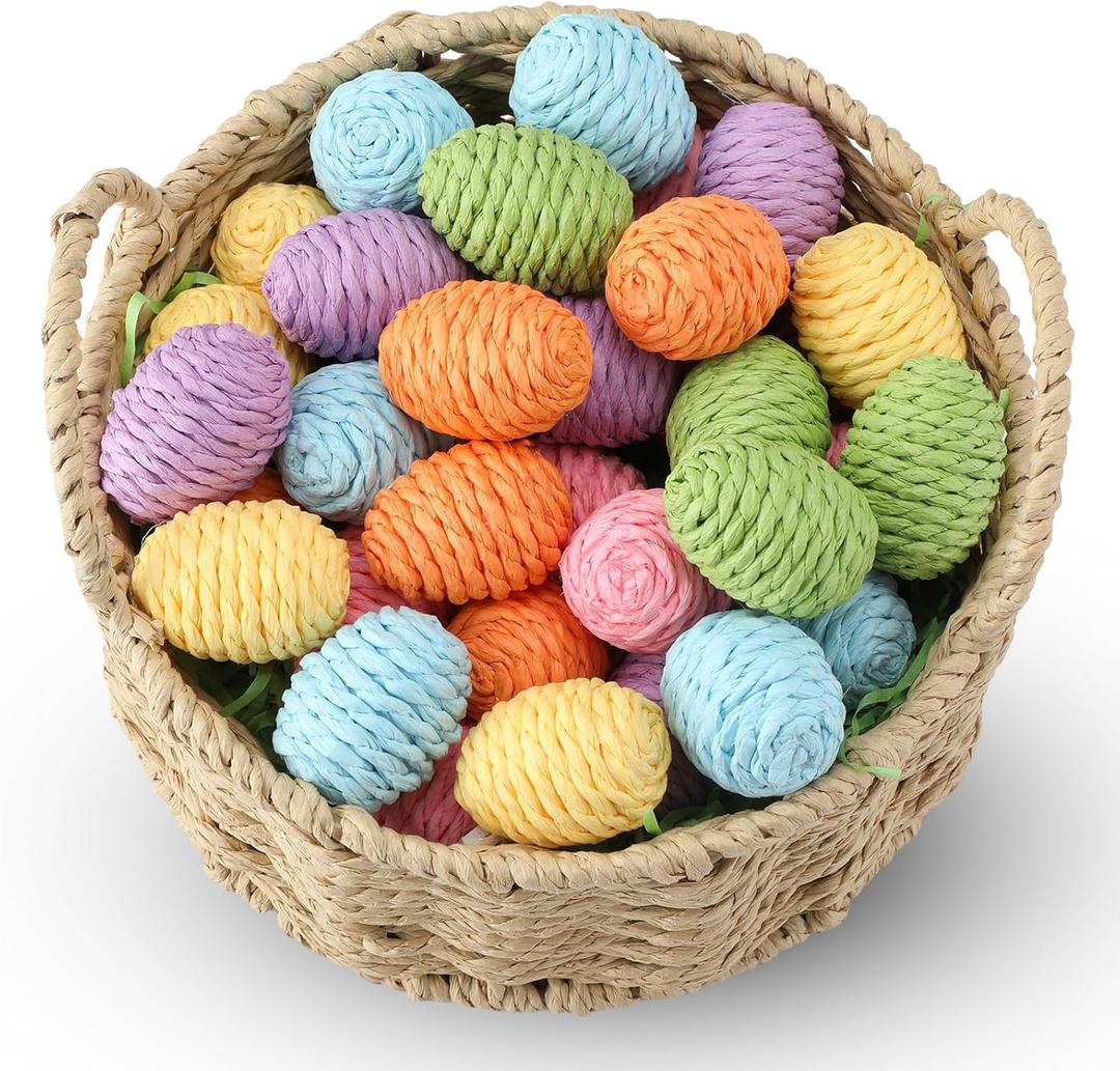 18 Pcs Spring Eggs Colorful Foam Bright Spring Basket Stuffers for Hunt Creative Surprise Egg for Party Favor Decorations, 1.97 x 1.18 Inches (Multicolor)