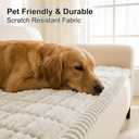 Smiry Couch Cover for Dogs Washable, Non Slip Fuzzy Pet Couch Covers for 3 Cushion Sofa Pet Friendly, Thick Soft Sofa Slipcovers Cushion Protector (White, 27.6" x 59")