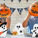 2 x 3pcs Cute Ghost Halloween Indoor Decoration, Wooden Layered Tray Countertop Sign, Suitable for Halloween Party Home Display