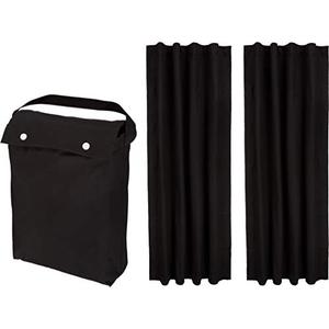 Amazon Basics Portable Energy Saving Noise Reducing Blackout Curtain Shade with Suction Cups, Fits Windows, 50"W x 78"L, Black, 2-Pack