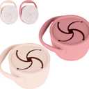 Silicone Snack Cups for Toddlers, Snack Containers with Lids, Foldable Baby Food Catcher with Holders and Dustproof Lid, 2 Pack (Color 1)