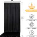 30ft x 12ft Black Backdrop Curtains for Wedding Parties, Wrinkle Free Photo Backdrop Drapes 6 Panels 5x12ft Back Drop Cloth for Birthday Retirement Halloween Photography Background