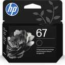 HP 67 Black Ink Cartridge | Works with DeskJet 1255, 2700, 4100 and Envy 6000, 6400 Series, Eligible for Instant Ink, 3YM56AN | Packaging May Vary