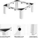 1200LB Heavy-Duty Stainless Steel Laundry Pedestal | Universal Riser for Front Load Washer & Dryer | Anti-Vibration Design, Tool-Free Install(White)