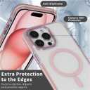 OKBUOK for iPhone 14 Pro Max Case [Compatible with Magsafe],Girls Women Clear Magnetic Case Silicone Shockproof Protective Cover with Pattern Classic Pink