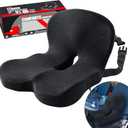 Seat Cushion for Truck Driver, Memory Foam Truck Seat Cushion with Adjustable Strap  Ergonomic Back Support & Sciatica Relief for Long Drives, Semi Truck Accessories, Dark Gray