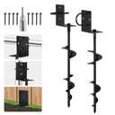 Multi-Purpose Ground Anchors, Trampoline Stakes Screw in, Fully Welded Anchors Stakes Heavy Duty 20'', Solid Anchors for Trampoline, Swing Set, Carport, Shed, More, Mobile Home, Set of 2