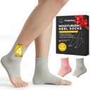 2 Pairs Gel Heel Therapy Socks  Semi-Open Mesh TPE Foot Masks Infused with Jojoba, Olive & Grape Seed Oils for Cracked Heel Repair(Light Gray) (Light Gray)