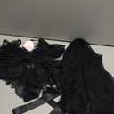 RSLOVE Women Sexy Lingerie Set 3 Piece Lace Kimono Robe with Bra and Panty Sheer Sleepwear ,size L