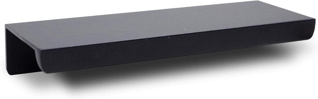 Jetland Cabinets Drawers Edge Pulls - 10-Pack, 3" Overall Length, Black, Concealed Tab Pulls for Kitchen Garage Cabinet Drawers, PW5018B76L