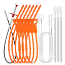 Drain Snake 12 Set: 25inch Snake Drain Hair Removal Tool(1PCS), 59inch Cleaning Brush(2PCs), 25inch Drain Clog Remover(6PCS), 18inch Sink Drain Brush(3PCS) For Bath Tub, Toilet, Kitchen Sink, Sewer