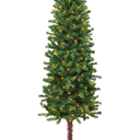 5 Ft Alpine Artificial Christmas Tree with Thick 455 Classic Pine Branch Tips, 120 Warm White Lights, Metal Stand UL Plug Fire-Resistant Slim Xmas Pencil Tree for Holiday Home Indoor Decoration