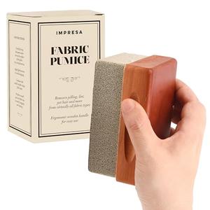 Extra Large Fabric Pumice with Wooden Handle for Sweater Care - Lint Remover Stone Keeps Your Fabrics Looking Fresh Longer - Sweater Brick for Sweater Pilling Removal - Pill Remover for Clothes