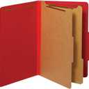 Pendaflex Classification Folders, Standard, 2 Dividers, Embedded Fasteners, 2/5 Cut Tab, Bright Red, Legal Size, 10/BX (29031P)