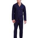 Hanes Men's Long Sleeve Sleep Set with Piping, Peacot, 5 X-Large