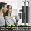 Refrigerator Door Handle Covers, 6PCS, Leather Kitchen Appliance Handle Covers, Keep Your Fridge Microwave Oven Stove or Dishwasher Clean, Stains Dirty Oils, Timesaver, Kitchen Decor (Black)