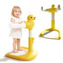 Baby Shower Stand Adjustable Toddler Shower Standing Support with Anti-Slip Base Infants Bath Support for 8-36 Months Portable Bath Helper (Duck)