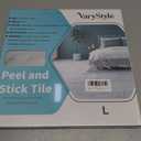 VaryStyle 18-Pack Grey/White Marble Peel and Stick Vinyl Flooring Self Adhesive Vinyl Floor Tiles Peel and Stick Waterproof Basement Flooring Tile Removable Stick on Floor Tile for Kitchen Living Room