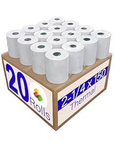 (20 Rolls) 2 1/ 4" x 150' Thermal Paper, Adding Machine/ Calculator POS Receipt paper for Cash Registers Star Micronics TSP143III TSP143IV TSP650II TSP800II MC-Print3 3000LABELS DIRECT