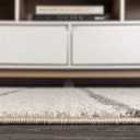 JONATHAN Y Williamsburg Minimalist Stripe Cream/Gray Indoor Area Rug, 5x8, Contemporary, Modern, Easy-Cleaning for Living Room, Bedroom, Kitchen, Pet Friendly, Non-Shedding (MOH201A-5)