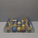 92ct Christmas Tree Decoration Set Christmas Ball Ornaments with Srtings Shatterproof Christmas Baubles for Christmas Holiday Wreath Garland Party Decoration, Blue-Gold