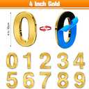 Ranslen 10 Pieces 4 Inch High House Numbers 0-9, Self-adhesive 3D Mailbox Numbers Door Address Home Number Stickers Sign for Apartment Mailbox Sign Office Hotel Room, Gold Electroplated Plastic