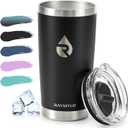 RAYMYLO Insulated Stainless Steel Travel Mug for Hot/Cold Coffee, 20 oz Tumbler with BPA-Free Detachable Slider Lid, Travel Coffee Cup with Lid Fits Most Car cup holder, Magic Black