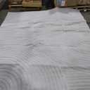 JONATHAN Y Hallie High-Low Curve Ivory/Cream Indoor/Outdoor Area Rug, 8x10, Minimalist, Pet Friendly, Non-Shedding, Stain Resistant, Hose-Washable for Backyard, Patio, Porch (SCN100B-8) (7'9" x 10' (Rectangular))