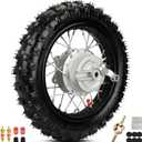 2.50-10 Dirt Bike Rear Wheel Drum Brake Assembly Compatible with CRF50 XR50 TTR50 SSR Taotao Apollo, 2.5-10 2.50x10 Tire & Rim for 50cc 70cc 90cc 110cc Pit Bike Off Road Motorcycle Parts