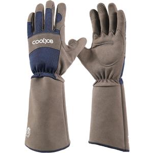 COOLJOB Thorn Proof Rose Pruning Garden Gloves for Men, Long Sleeve Padded Yard Work for Bush, Blackberry, Cactus, Heavy Duty/Puncture Resistant/Machine Washable, (Medium (Pack of 1), Blue)