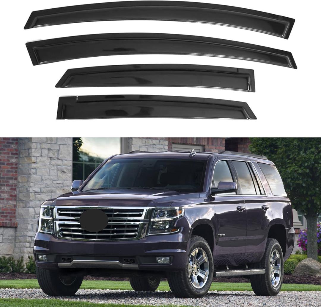 IG Window Visors Fit for 2015-2020 Chevrolet/Chevy Tahoe (Excludes XL), Out-Channel Rain Guards Vent Deflectors 4PC, Car Accessories for 2015-2020 GMC Yukon & Cadillac Escalade (Excludes Denali/ESV)