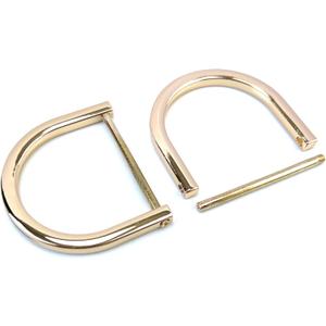 4 Pcs Heavy Duty D Rings Screw in Shackle 1-1/2 Inch Light Gold U Shape Replacement D Ring for Purse Keychain Dog Collar