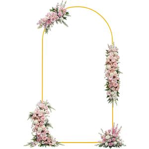 Wedding Arch Backdrop Stand, 7.2FT Gold Metal Arch Backdrop Stand for Wedding Bridal, Baby Shower, Photo Booth, Birthday Party, Garden Balloon Arch Decoration(Gold-7.2FT)