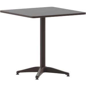 Flash Furniture Mellie 27.5'' Square Aluminum Indoor-Outdoor Table with Base, Bronze