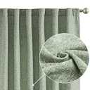 jinchan Curtains for Living Room Faux Linen Curtains Heathered Burlap Farmhouse Curtains 2 Panels 84 Inches Long Curtains Bedroom Window Light Filtering Back Tab Rod Pocket Curtains Set Green