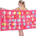 Microfiber Beach Towel Set Oversized Large Quick Dry Soft Thin Sand Free Cute Ice Cream Design 3060 inch Beach Towels for Kids Women Men Pool Swim Beach Essentials Accessories - Pink (1 Pack)