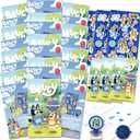 Bluey Birthday Party Favor Set - Bundle with 24 Bluey Activity Packs | Mini Sketch Book, Stickers, and Stamper | Blue Party Supplies