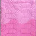 Sleeping Bag - Double Camping Sleeping Bags 2 Person for Adults Kids Boys Girls for Hiking Backpacking - Warm Cold Weather Lightweight Portable with Compression Bag for Indoors Outdoors Activities (Pink)