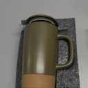 Mora Ceramics Large Tea Mug with Loose Leaf Infuser and Ceramic Lid, 18 oz, Portable, Microwave and Dishwasher Safe, Tall Coffee Cup - Rustic Matte Ceramic Glaze, Modern Herbal Tea Strainer, Olive