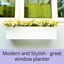 LaLaGreen Wall Planter (24 Inch, 2 Pack) Carbon Steel White Metal Hanging Flower Pot for Succulents, Wall Mount Rectangular Window Sill Box Fence Floating Garden Shelf for Deck Indoor Outdoor Decor