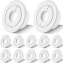 Shimeyao 12 Pcs Retrofit Recessed Fire Sprinkler Escutcheon 1/2" Ips Split 3 Piece 3/4" Adjustment Sprinkler Head Cover Plate Trim Ring for Fire Trim Ceiling (White)