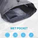 sportsnew Swim Bag Mesh Beach Drawstring Backpack with Wet Pocket, Drawstring Bag for Swimming, Gym, Pool, Workout Gear, Beach Volleyball Backpack for Women Men (Grey)