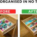 Adjustable Bamboo Drawer Dividers SMALL SIZE, Expandable 1216 inch Spring Loaded Drawer Organizer for Kitchen, Dresser, Bathroom, Bedroom, Desk 6-Pack