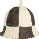 SHSH trade group Wool Sauna Hat Checkered Finnish Sauna Hat for Men Wool Banya Hat for Men Sauna Cap for Women to Protect Hair
