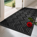 BEHERO Front Door Mat Indoor Outdoor Entrance, 36" x 24" Welcome Mat for Entryway, Stain and Fade Resistant, Heavy Duty Absorbent Door Mat, Non Slip Door Mats Outside, Entry Doormat, Black
