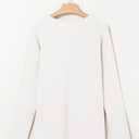 Dokotoo T Shirts for Women Casual Long Sleeve V Neck Lace Trim Tops Lightweight Solid Color Basic Tees Blouses (White, XXL)