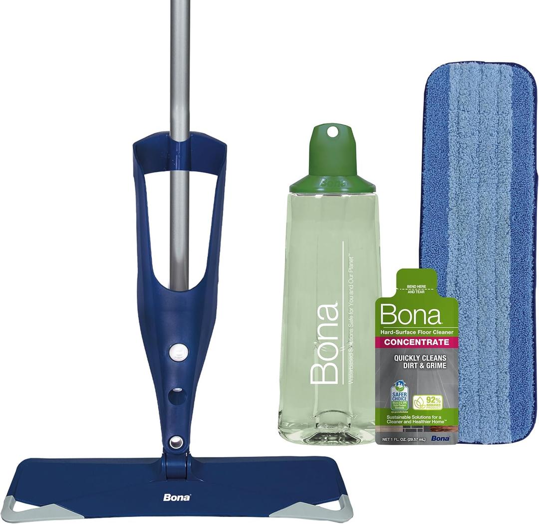 Bona Multi-Surface Floor Premium Spray Mop - Includes Multi-Surface Floor Cleaner Concentrate and Machine Washable Microfiber Cleaning Pad - For Stone, Tile, Laminate and Vinyl LVT/LVP Floors